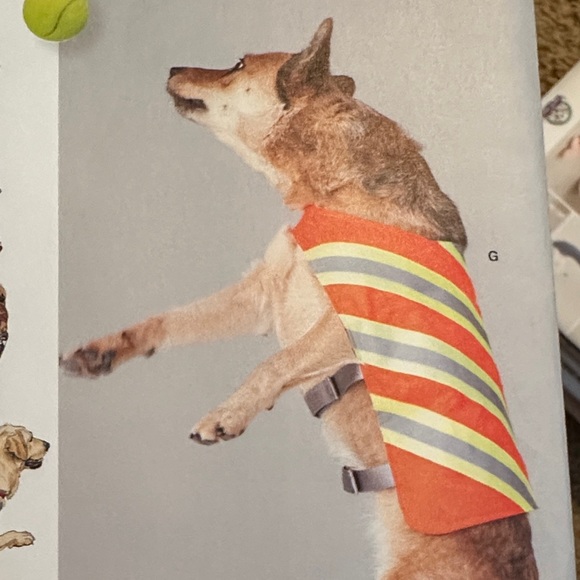 Simplicity Dog Coat Pattern - Red, Yellow, Gray - Picture 4 of 5